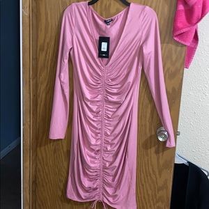Pink FashionNova ruched dress